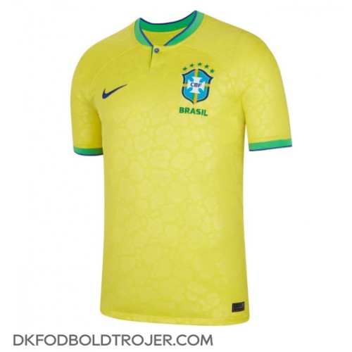 Billige Brasilien Hjemmebane Fodboldtrøjer VM 2022 Kortærmet